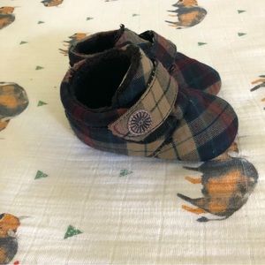 UGG Infant Black Plaid Bixbee Plaid Booties Baby Size 4/5 Gender Neutral Unisex
